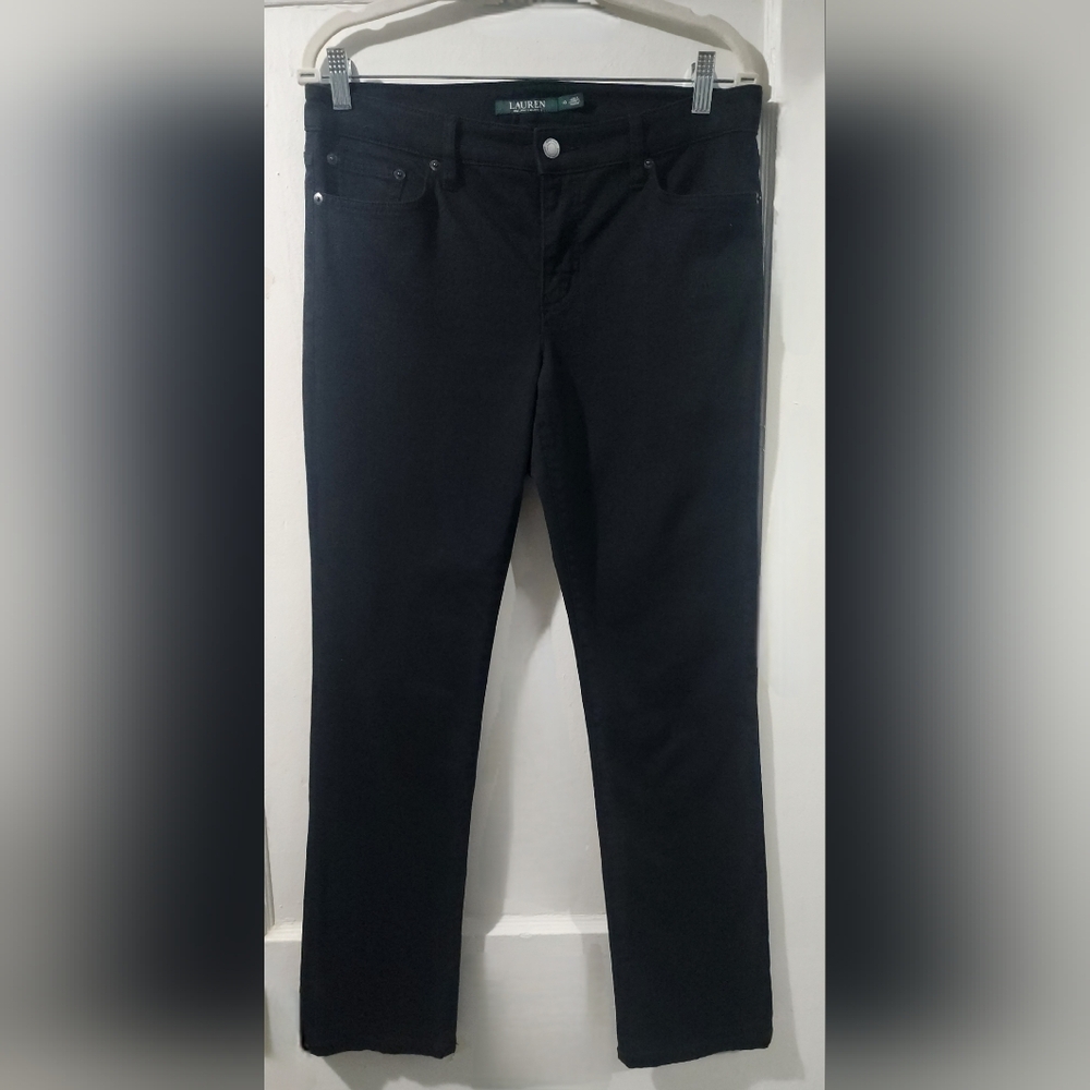 Ralph Lauren Women's Straight-Leg Jeans in Black Denim size:10